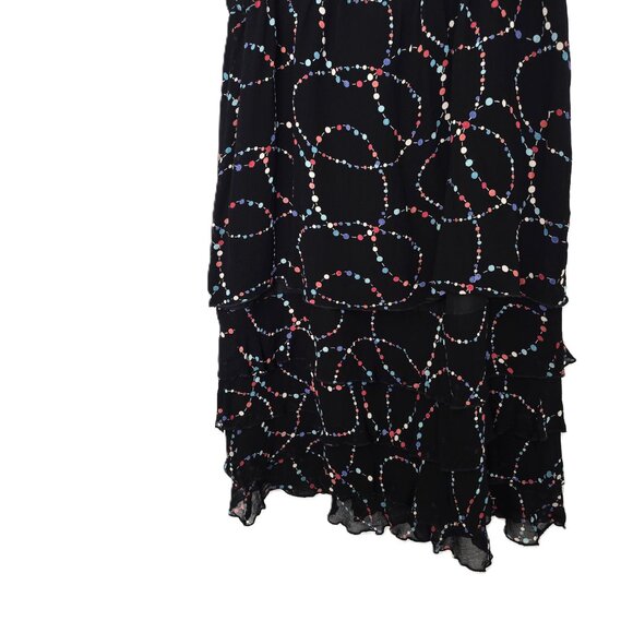 Indira Skirt Midi Length Tiered Black Multicolor Size XL Boho Layers Colorful - Picture 3 of 6